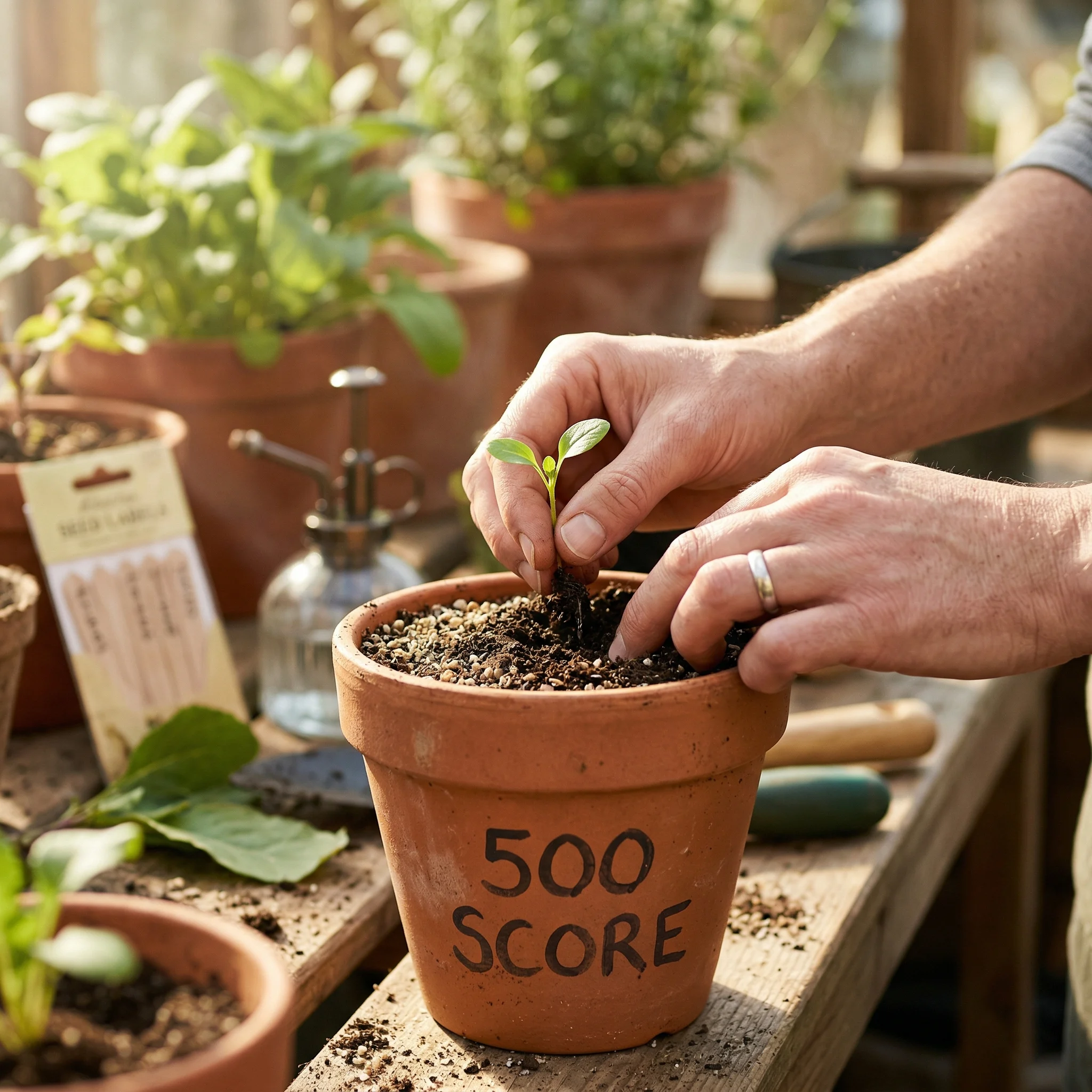 A visual symbol of growing credit and securing personal loans for a 500 credit score.